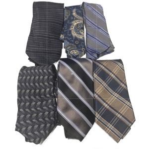 6 Silver Blue Gray Striped Floral Geometric Vintage & Newer Mens Neck Ties